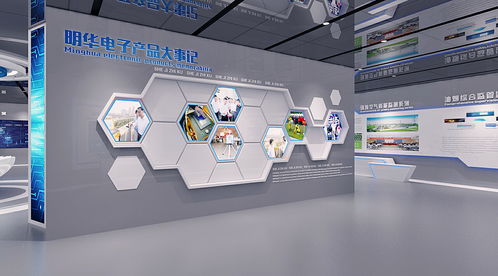 明华电子科技展厅3d设计效果图 想不通会落选的